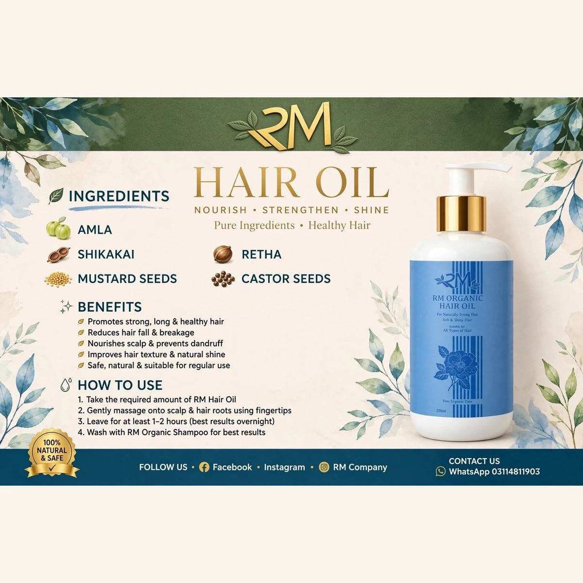 RM organic Hair Oil